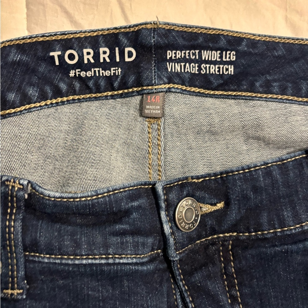 torrid Dark Blue Vintage Stretch Wide Leg Jeans